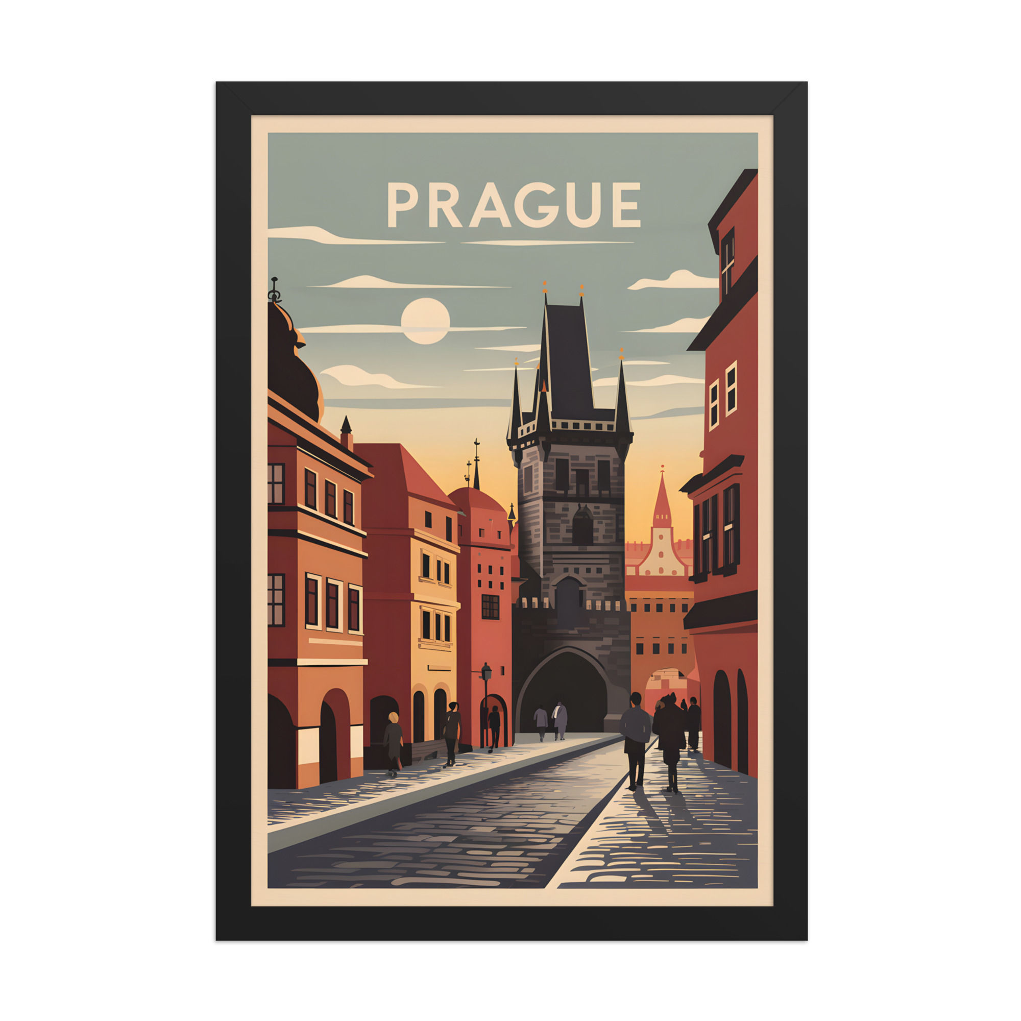 The Streets of Prague Modern Travel Art