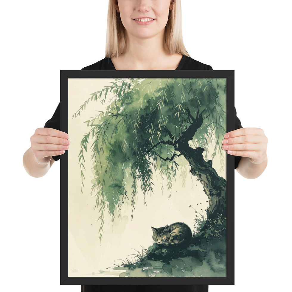 Thumbnail: Sleepy Cat Under Tree Wall Art