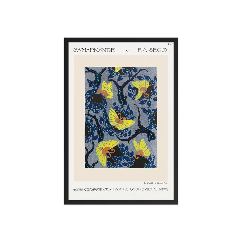 Thumbnail: Flower pattern Art Deco stencil print viii | Samarkande | Seguy