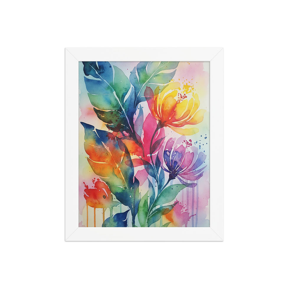 Thumbnail: Watercolor Florals Abstract Art Print