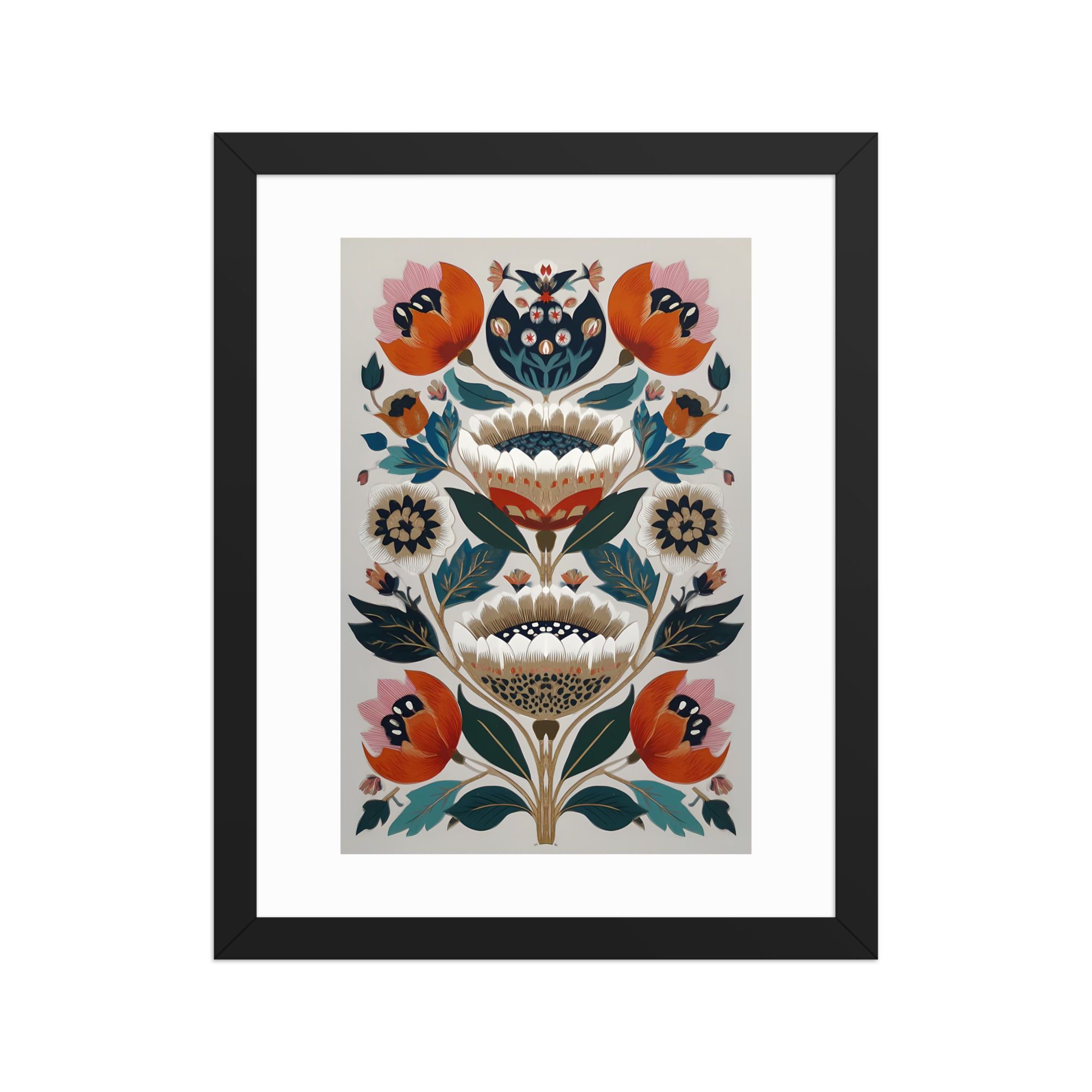 Folk Style Scandinavian Botanical Prints - Elegant Wall Art
