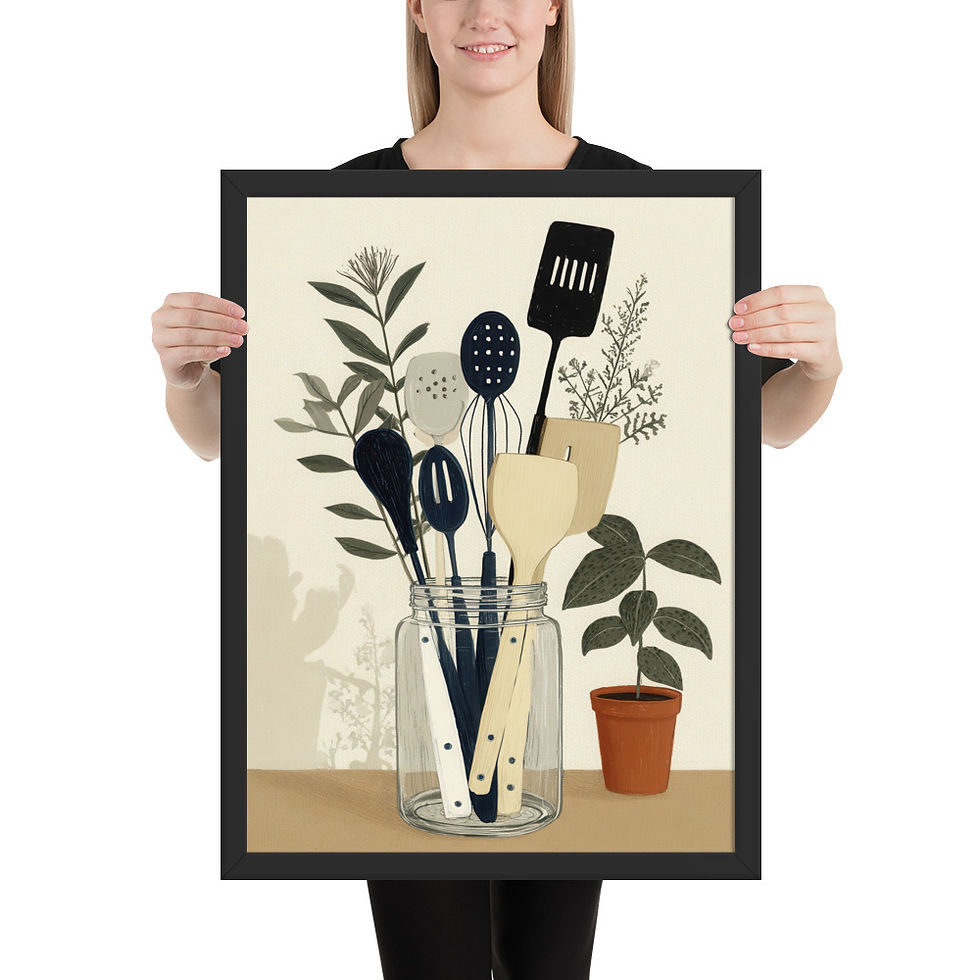 Thumbnail: Trendy Framed Gouache Art