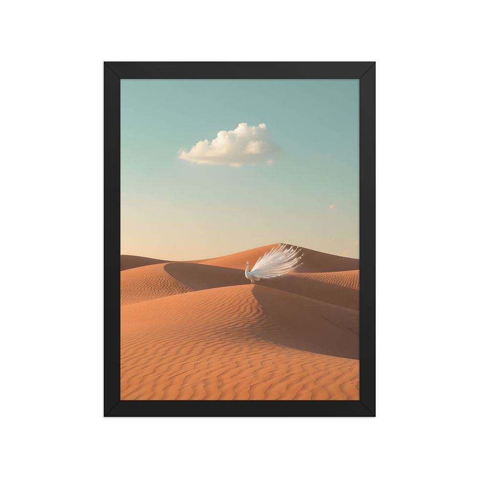 Thumbnail: White Peacock on Dunes Abstract Art Print