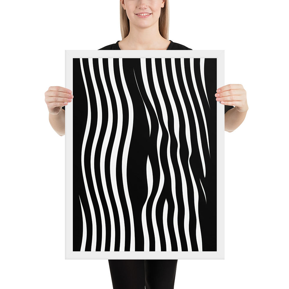 Thumbnail: Black & Beige Abstract Wall Art Print 