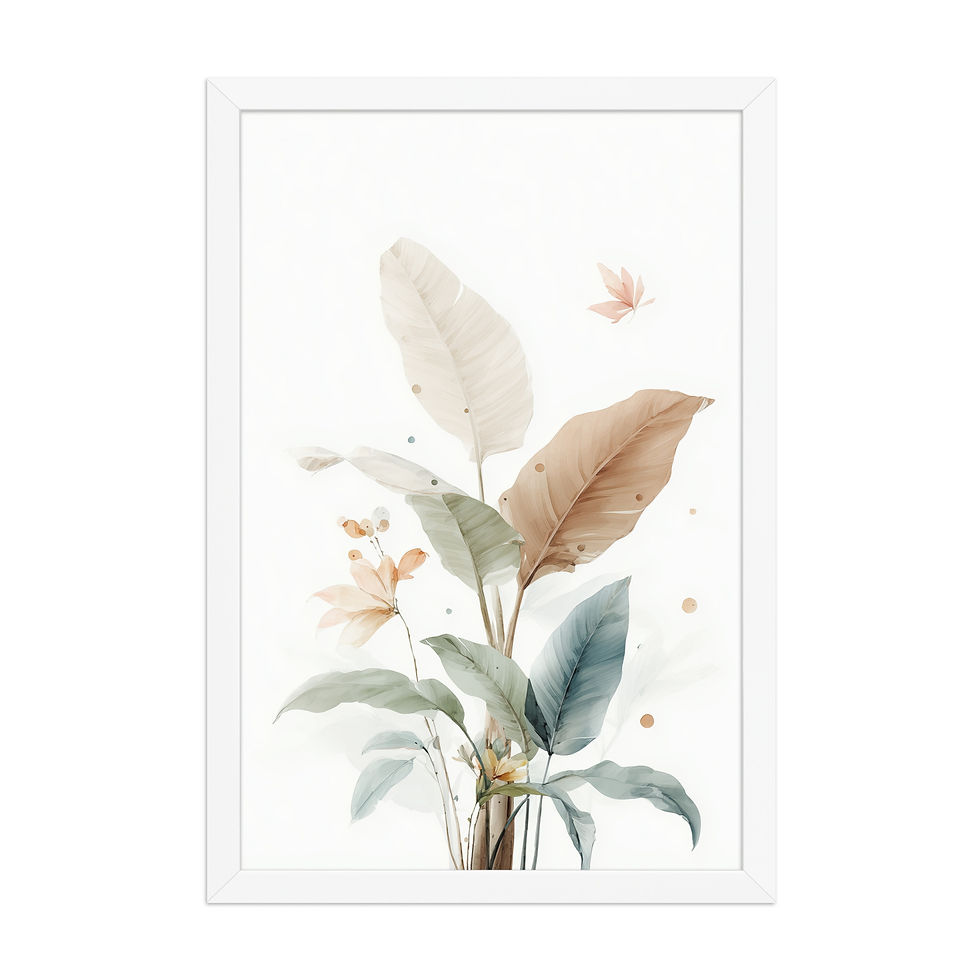 Thumbnail: Monochrome Floral Sketch Artwork | Minimalist Framed Print