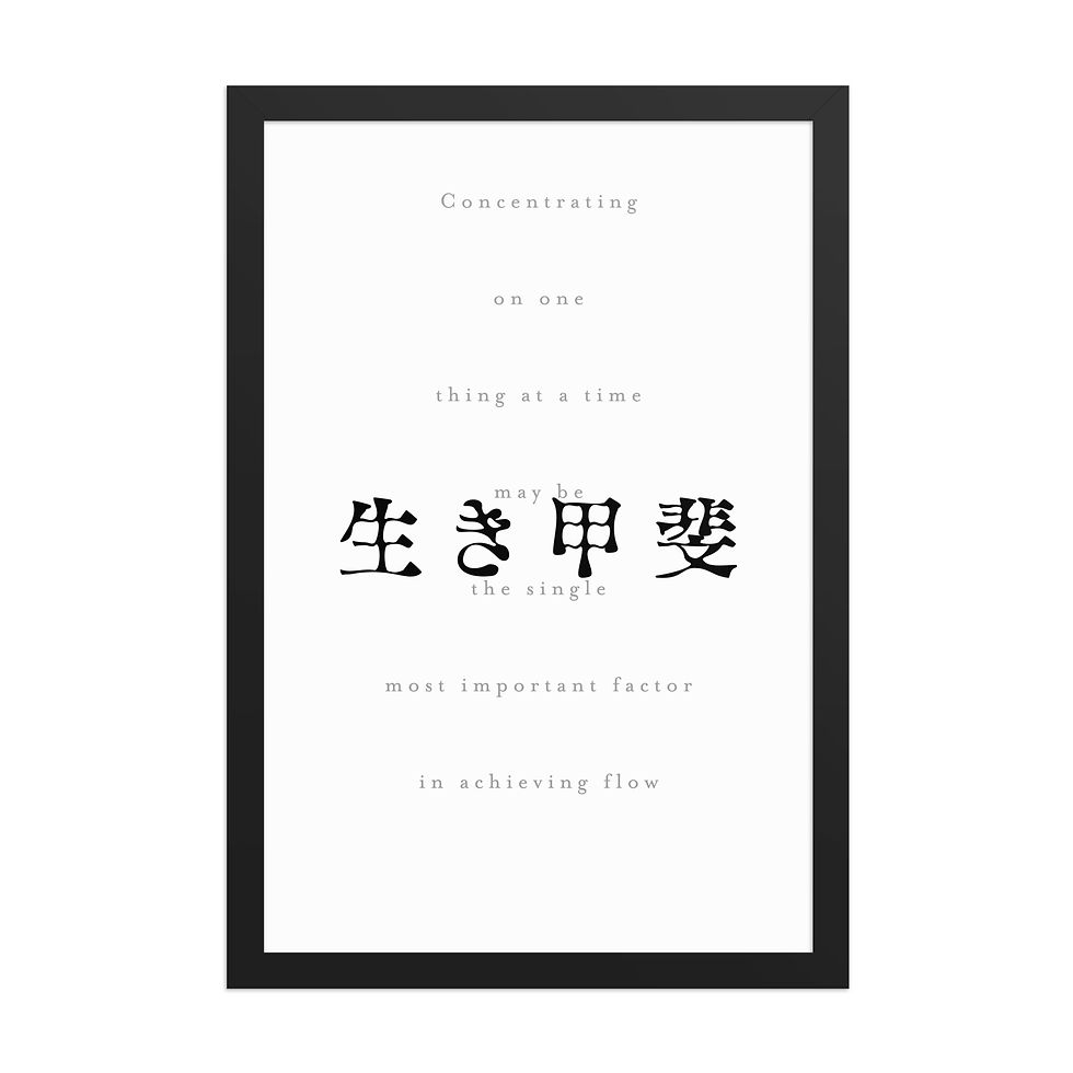 Thumbnail: Ikigai Japanese Quotes Minimal Framed Art