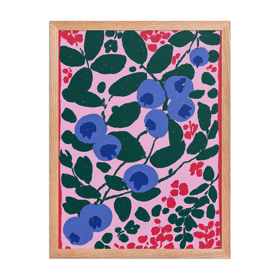 Thumbnail: Blueberry Wall Art Pattern | Cool Botanical Fruit Illustration