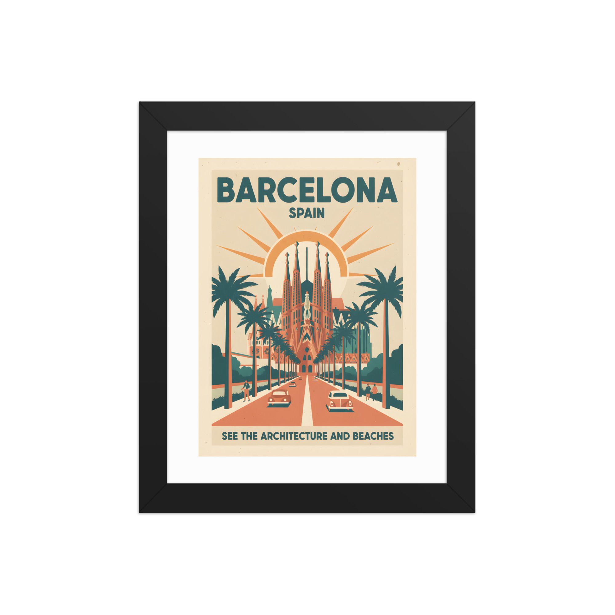 Vintage Barcelona Travel Poster