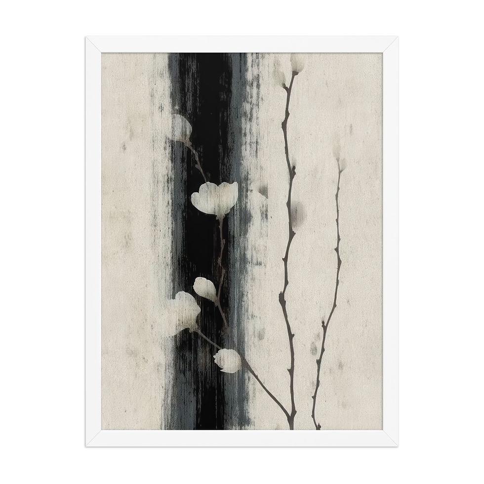 Thumbnail: Japandi Minimal Black and White with White Blossoms