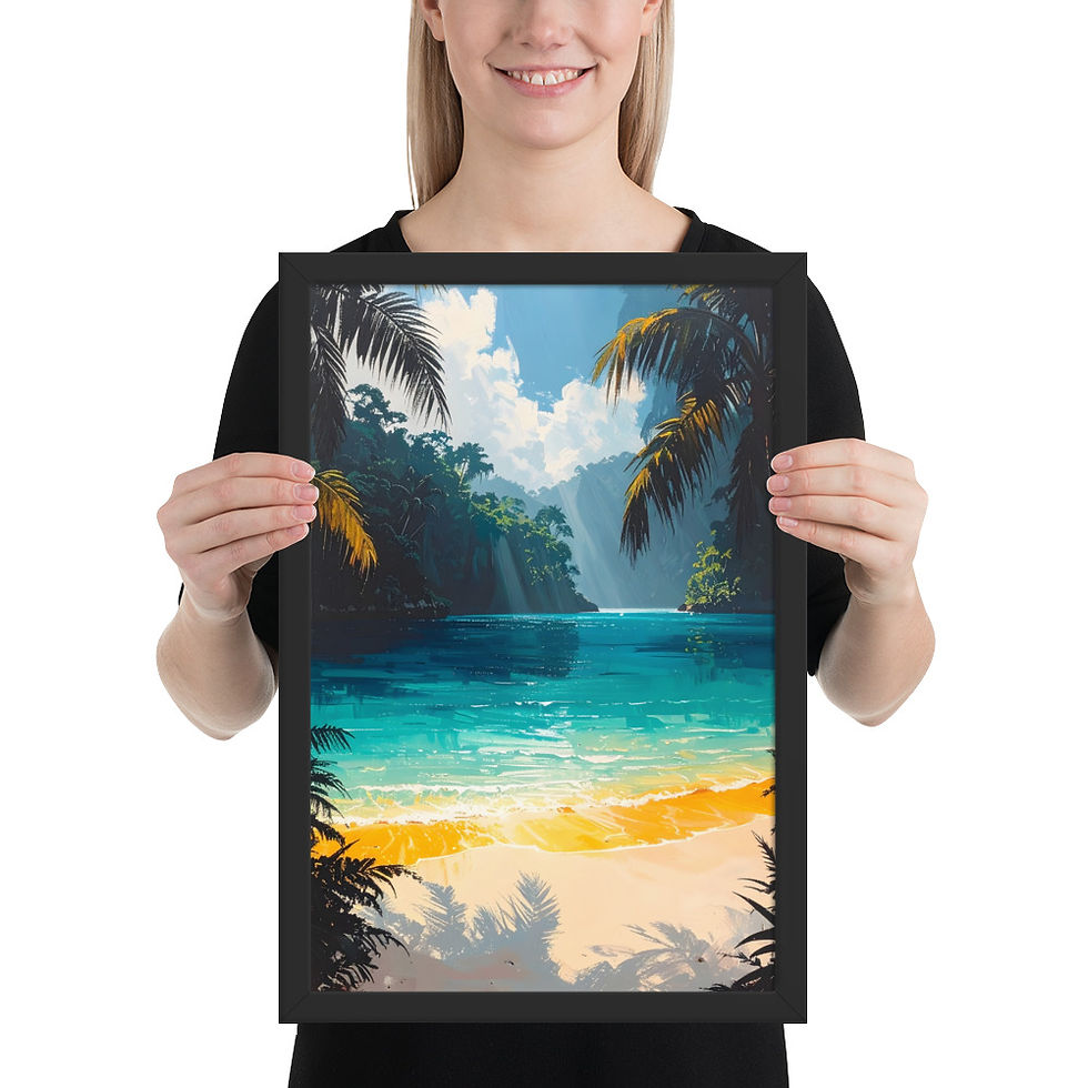 Thumbnail: Tropical Lagoon Framed Coastal Print