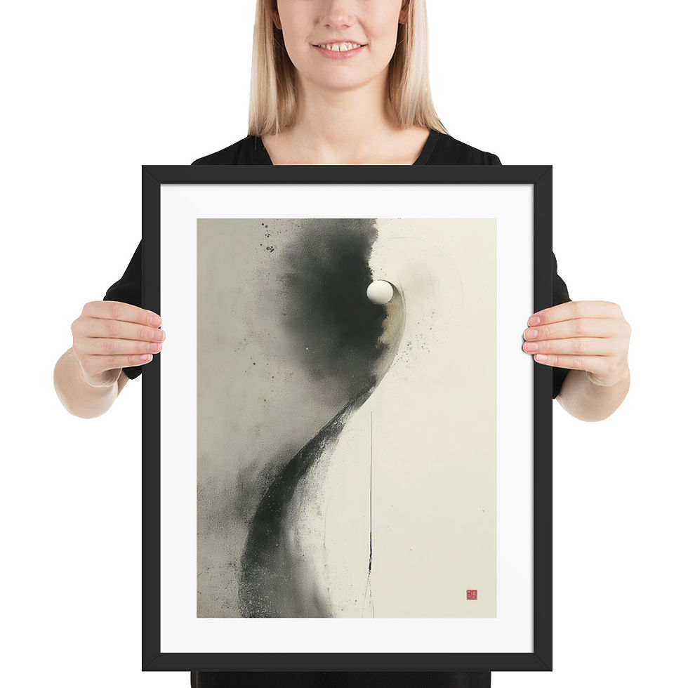 Thumbnail: Japandi Sumei-e Japanese Ink Inspired Print