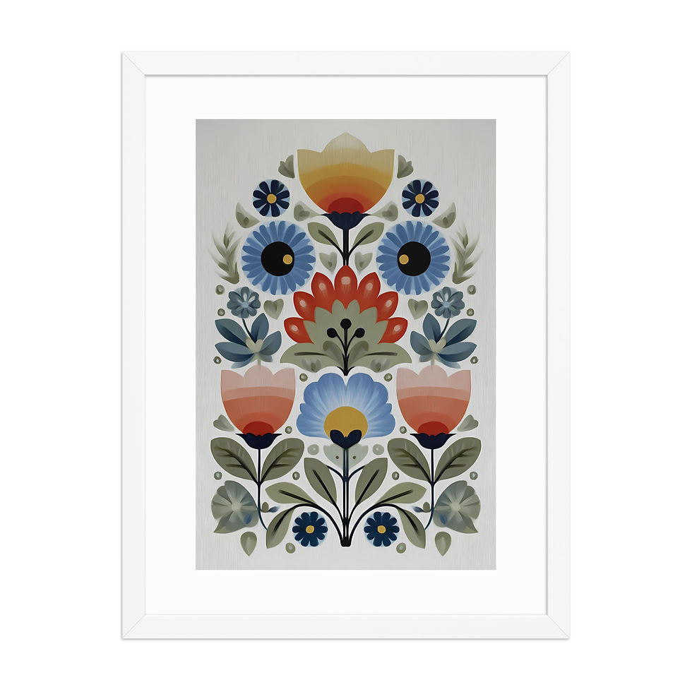 Thumbnail: Folk Botanical Wall Art - Scandinavian Design for Nature Lovers
