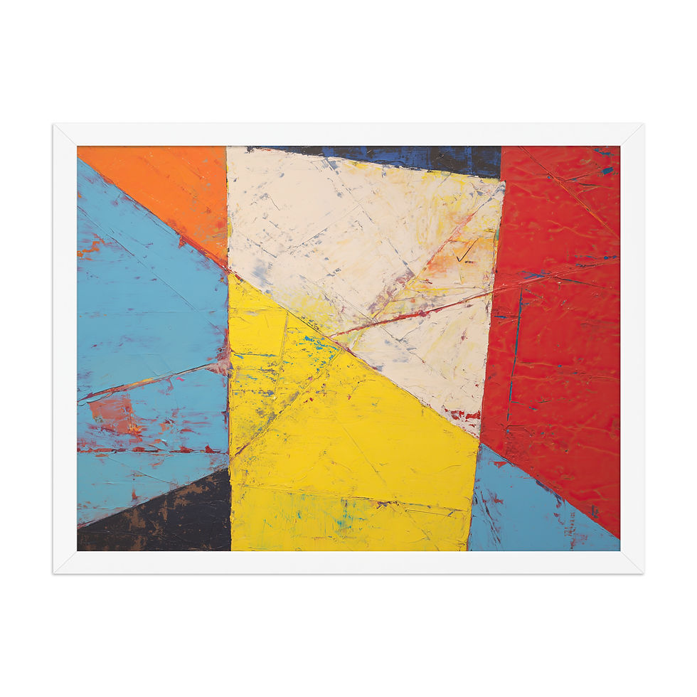 Thumbnail: Bold Primary Color Geometric Art Print | Modern Abstract Wall Decor