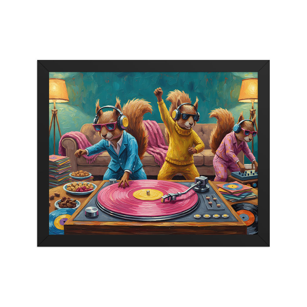Thumbnail: Squirrel Party Quirky Art Print