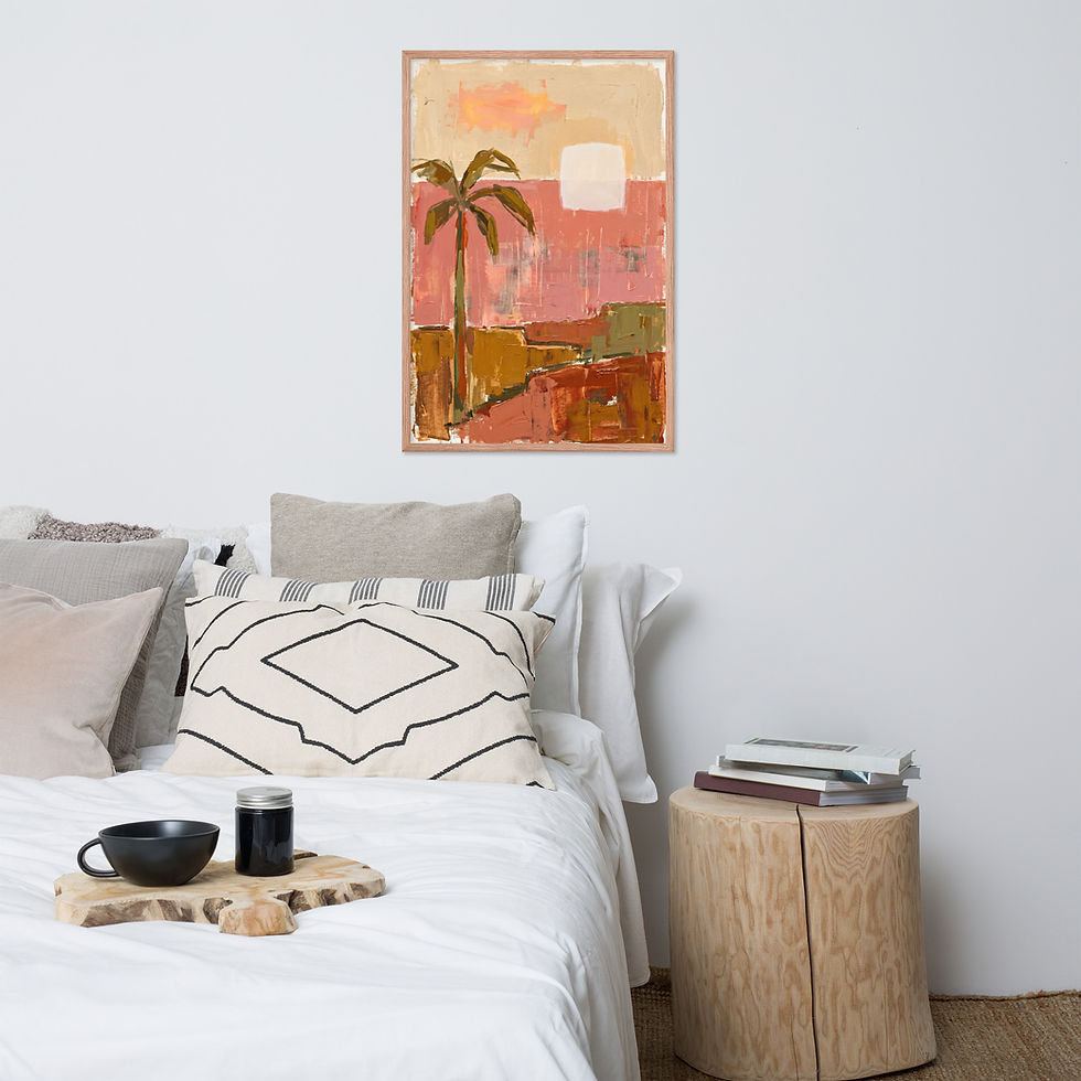Thumbnail: Abstract Desert Palm Landscape Framed Wall Art