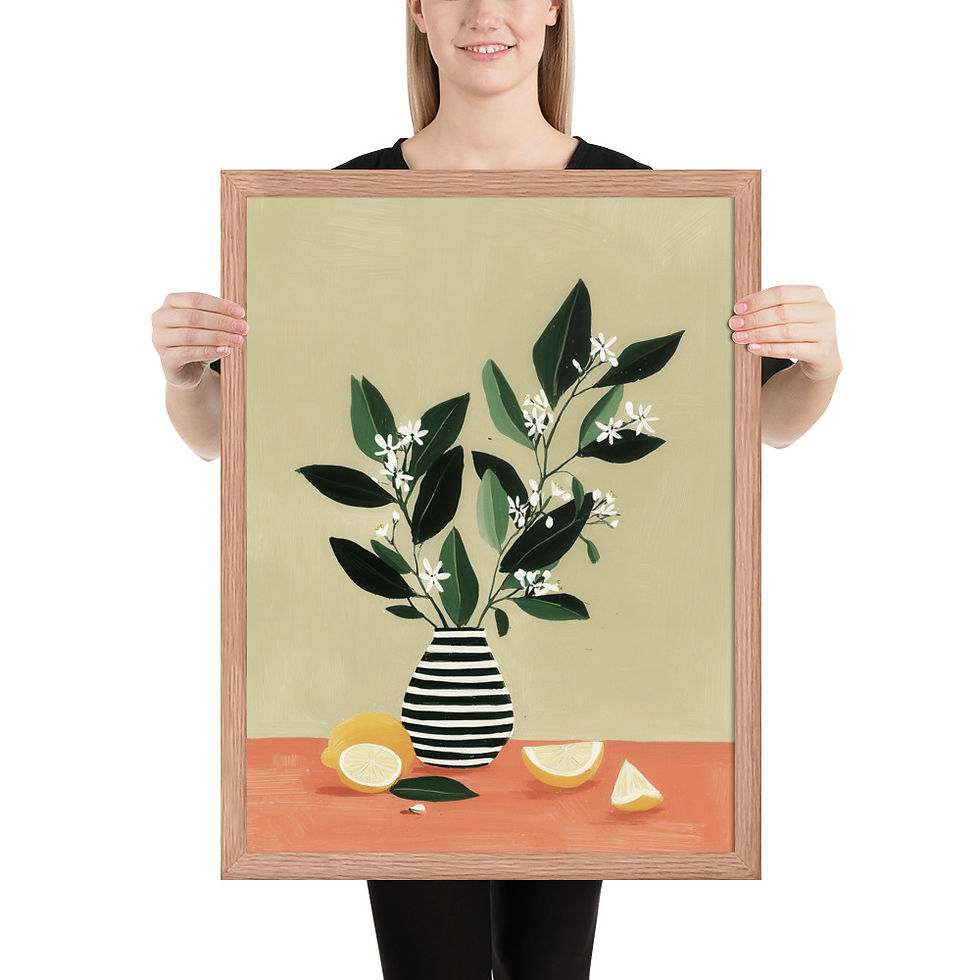 Thumbnail: Lemon Slices Gouache Inspired Art Print 