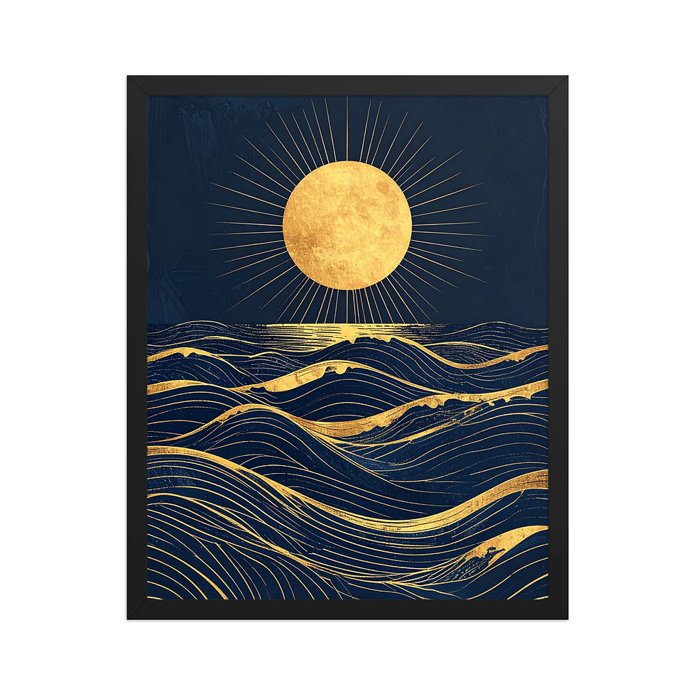Thumbnail: Golden Waves Framed Wall Art for Home