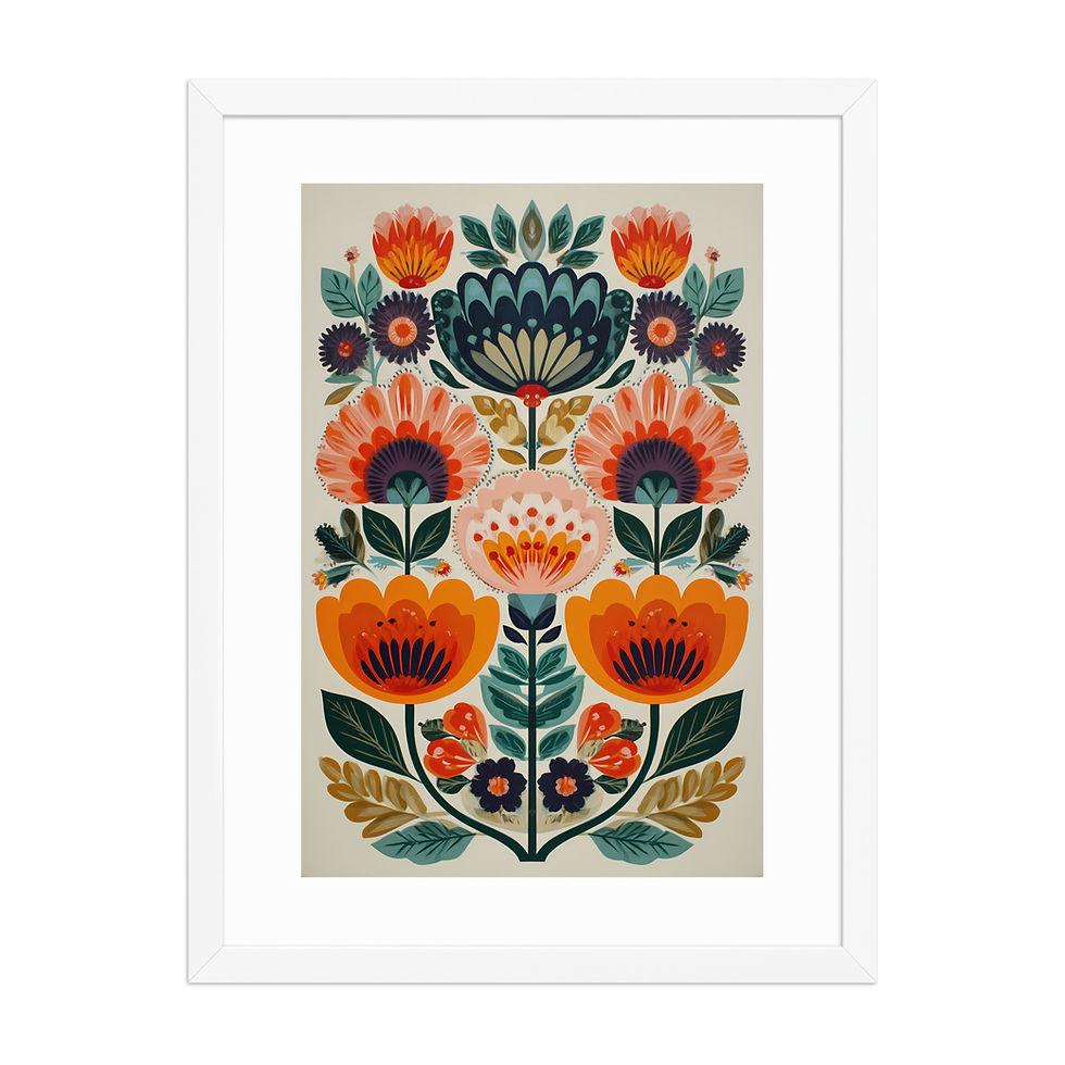 Thumbnail: Folk Botanical Wall Art - Scandinavian Design for Nature Lovers