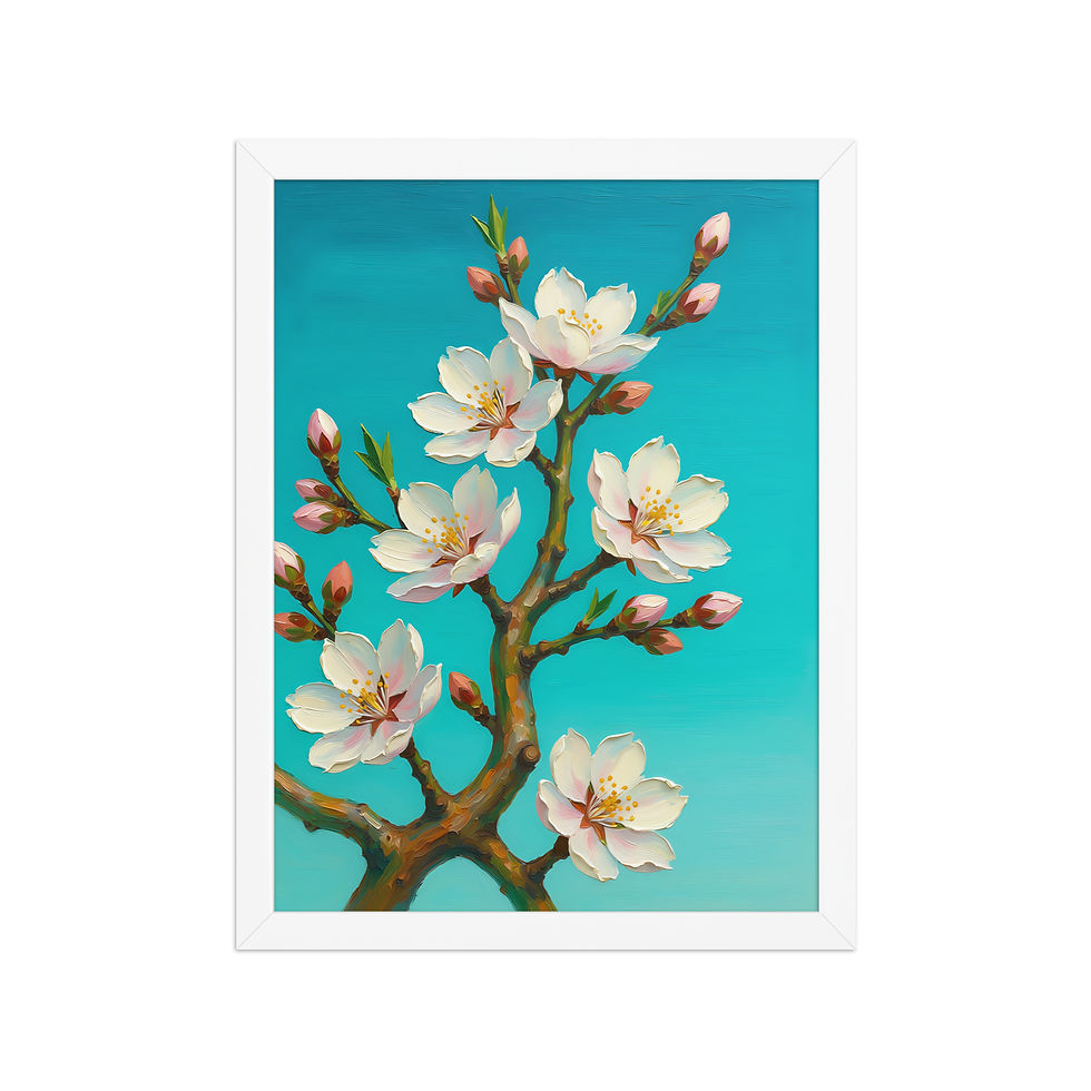 Thumbnail: Blue Almond Blossom Wall Art Print