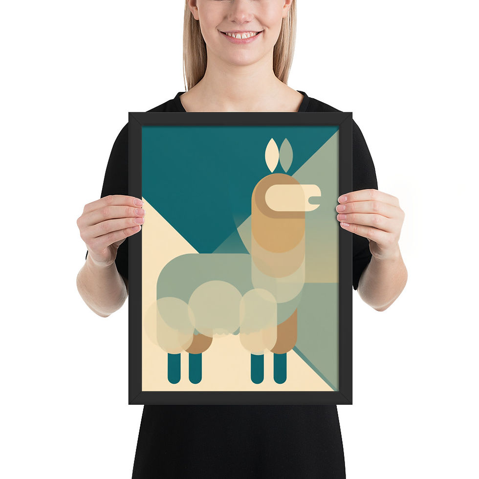 Thumbnail: Geometric Llama in Mid Century Modern Style