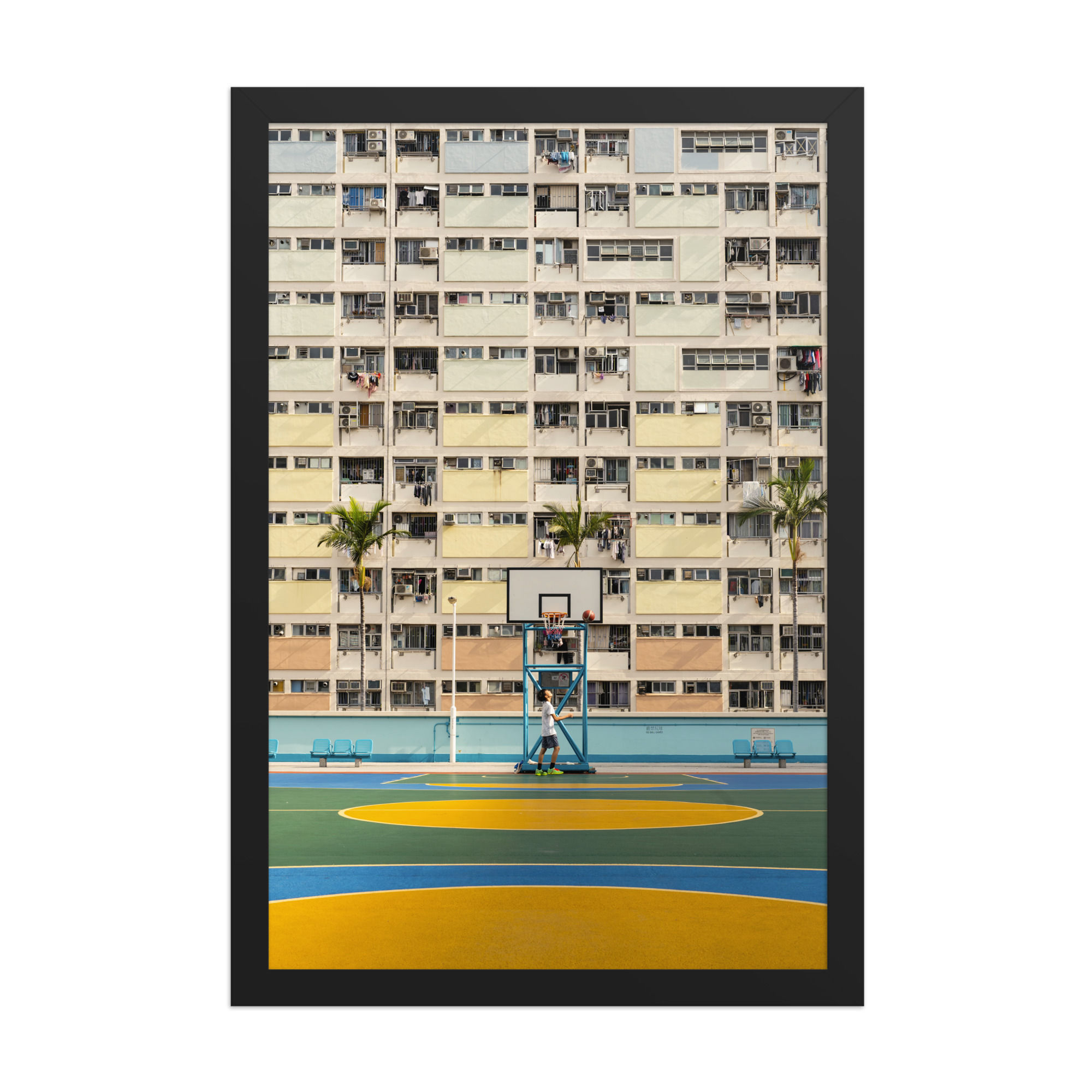 Choi Hung Estate: Iconic Basketball Court Framed Wall Art