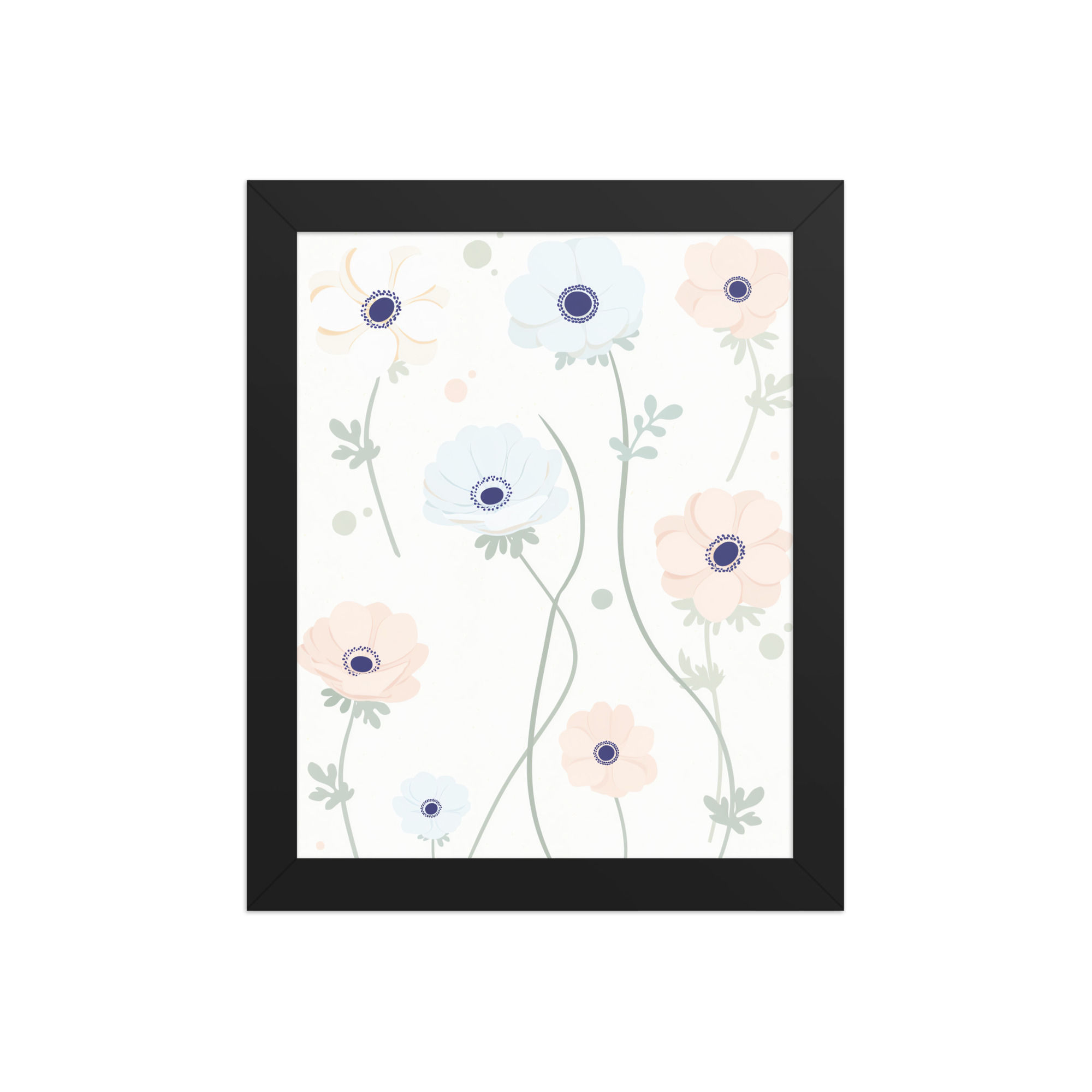 Flat Poppies Framed Botanical Art Print