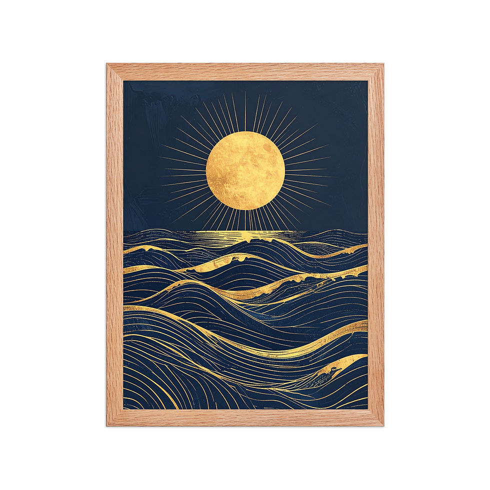 Thumbnail: Golden Waves Framed Wall Art for Home