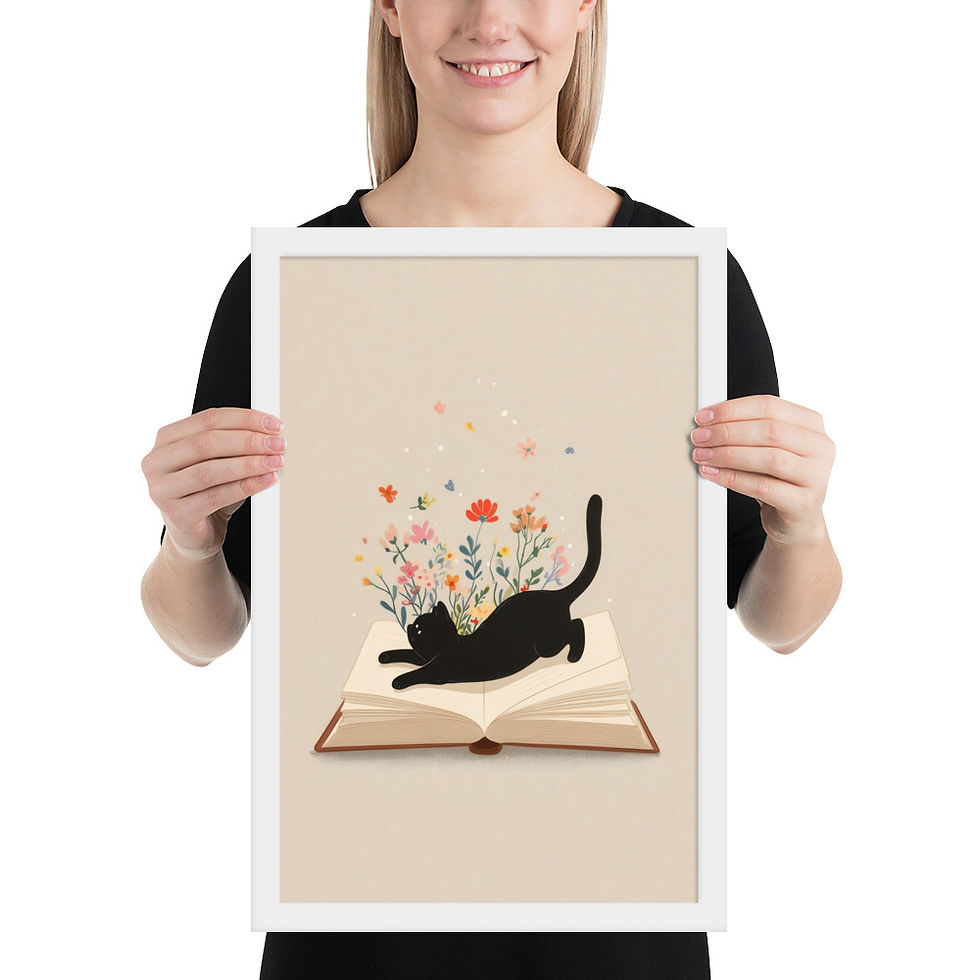 Thumbnail: Cat Stretching in a Book of Flowers