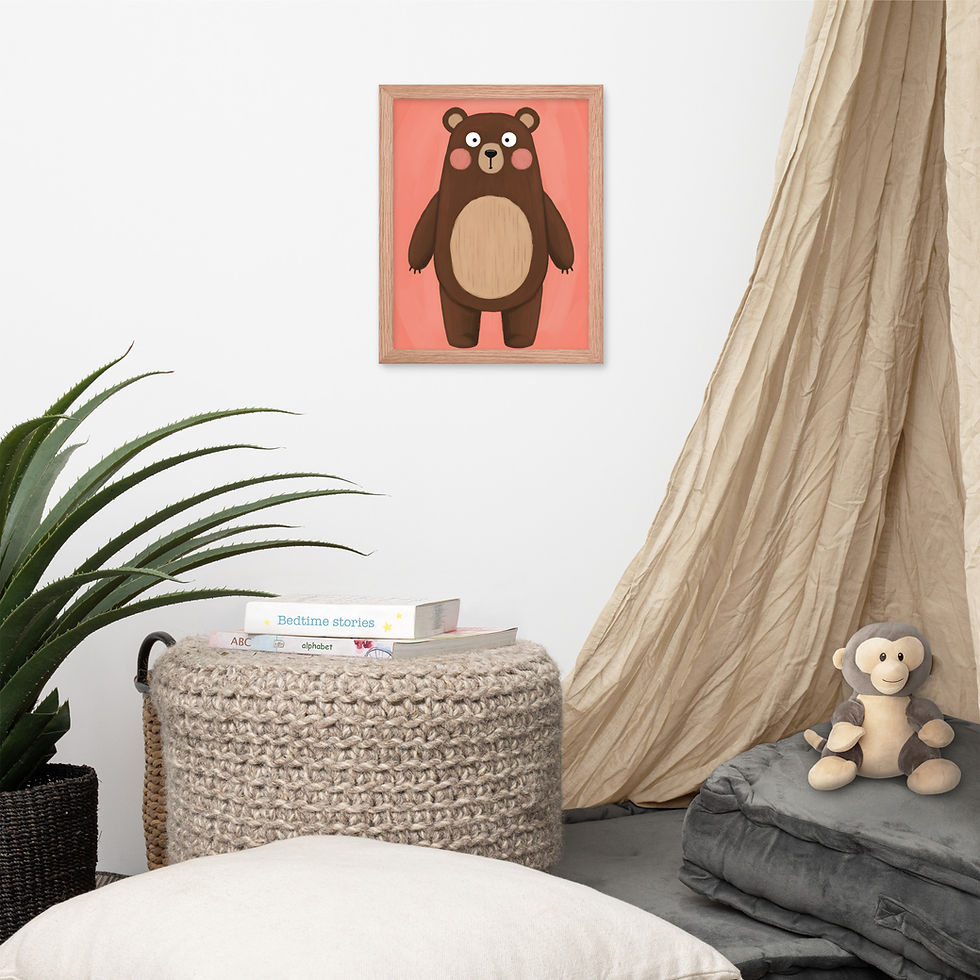 Thumbnail: Cute Whimsical Bear Nursery Art Print