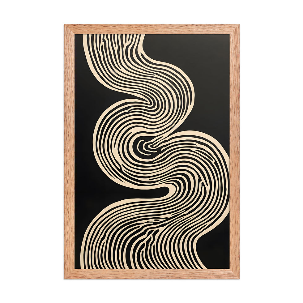 Thumbnail: Oxbows Framed Neutral Art Print