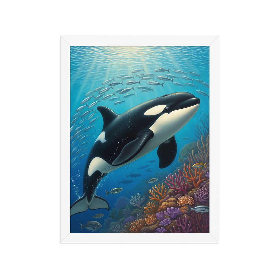Thumbnail: Under Sea Orca Framed Art Print