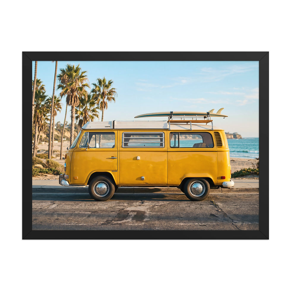 Thumbnail: Yellow Camper California Framed Beach Mega Art