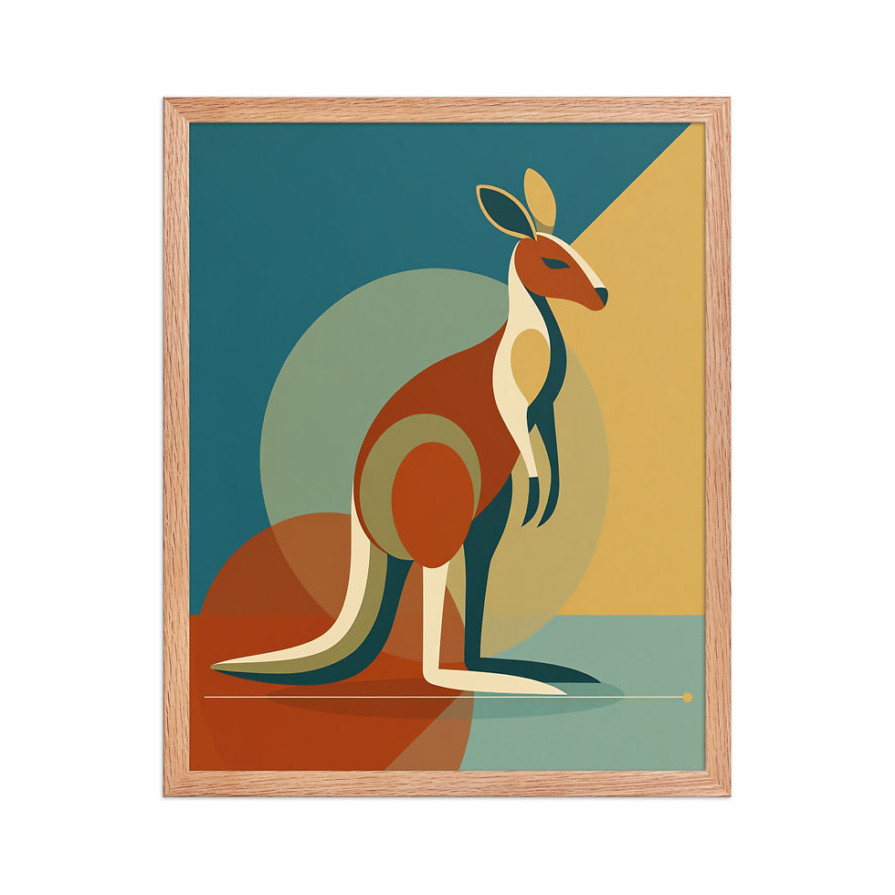 Thumbnail: Geometric Kangaroo Minimalist Art Print
