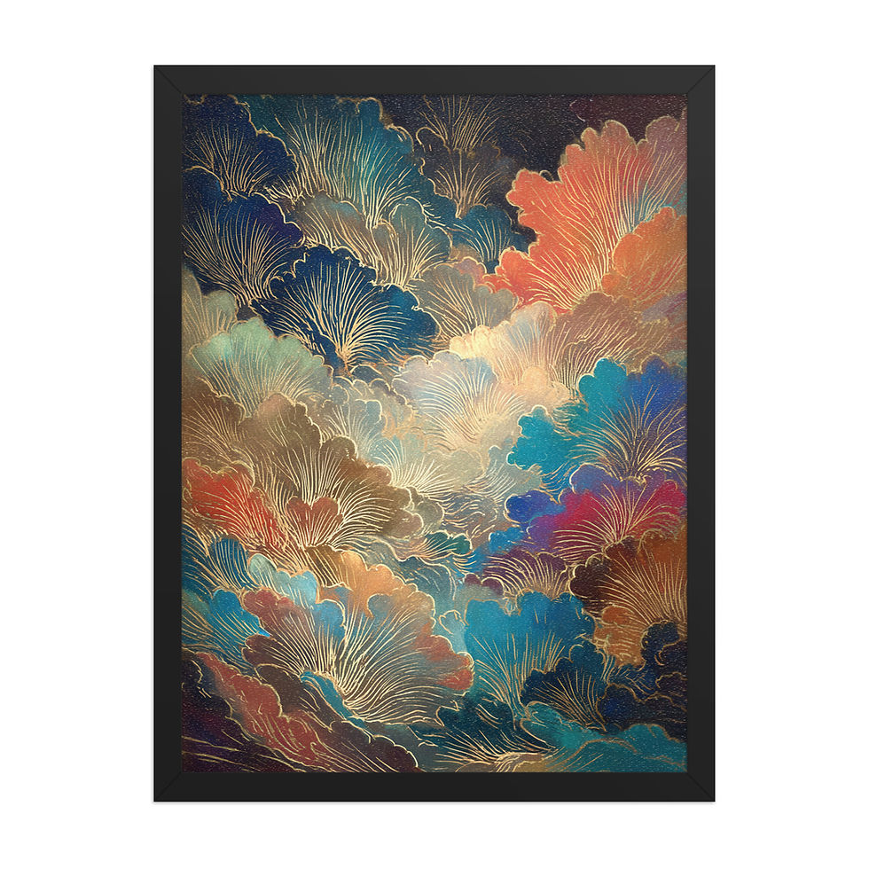 Thumbnail: Botanical Ginko Leaves in Royal Colours