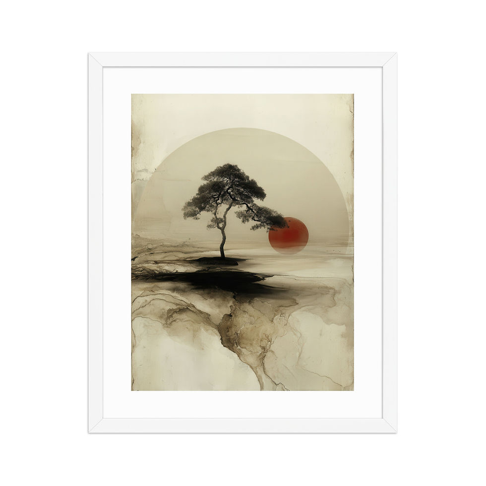 Thumbnail: Japandi Sumei-e Japanese Ink Inspired Print