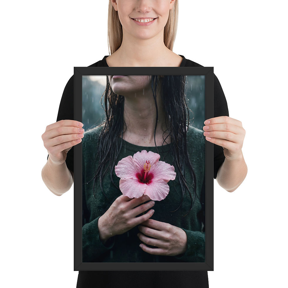 Thumbnail: Hibiscus in Rain Unique Contemporary Mega Print