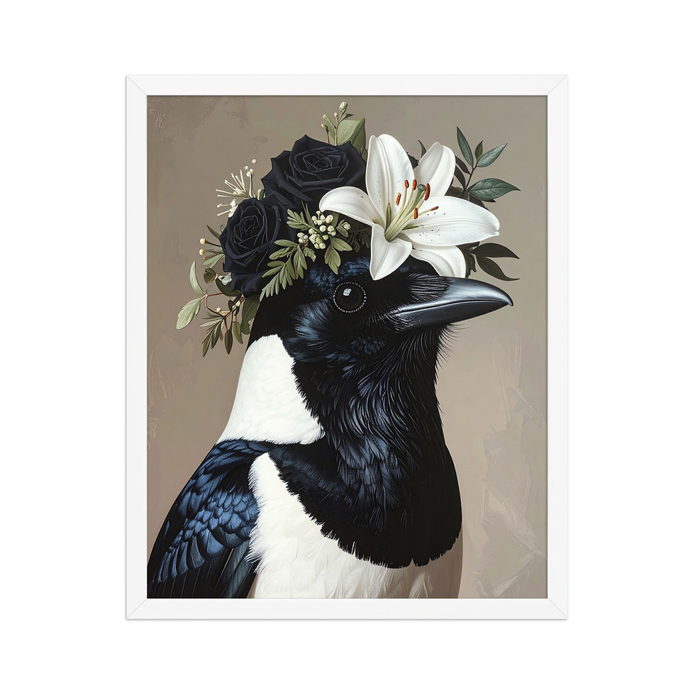 Thumbnail: Floral Crown Magpie Art Print