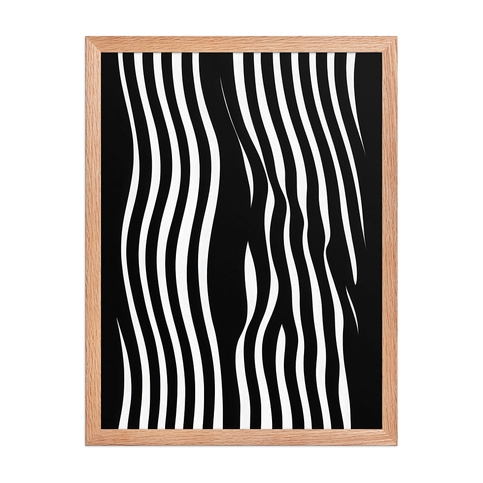 Thumbnail: Black & Beige Abstract Wall Art Print 