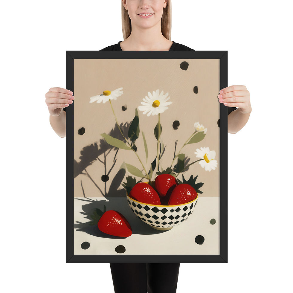 Thumbnail: Strawberries Gouache  Inspired Art Print 