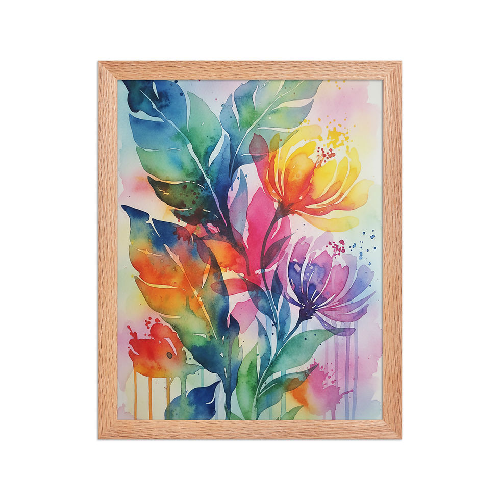 Thumbnail: Watercolor Florals Abstract Art Print