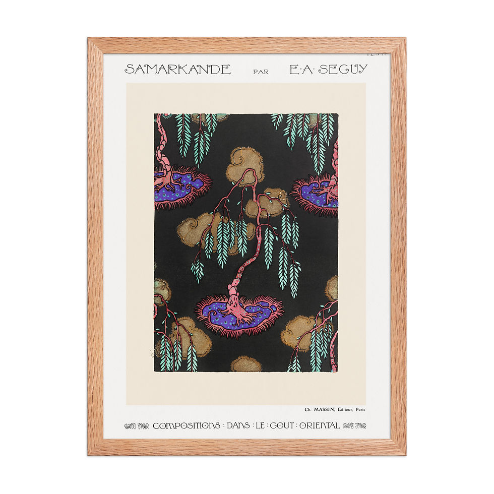 Thumbnail: Flower pattern Art Deco stencil print xviii | Samarkande | Seguy