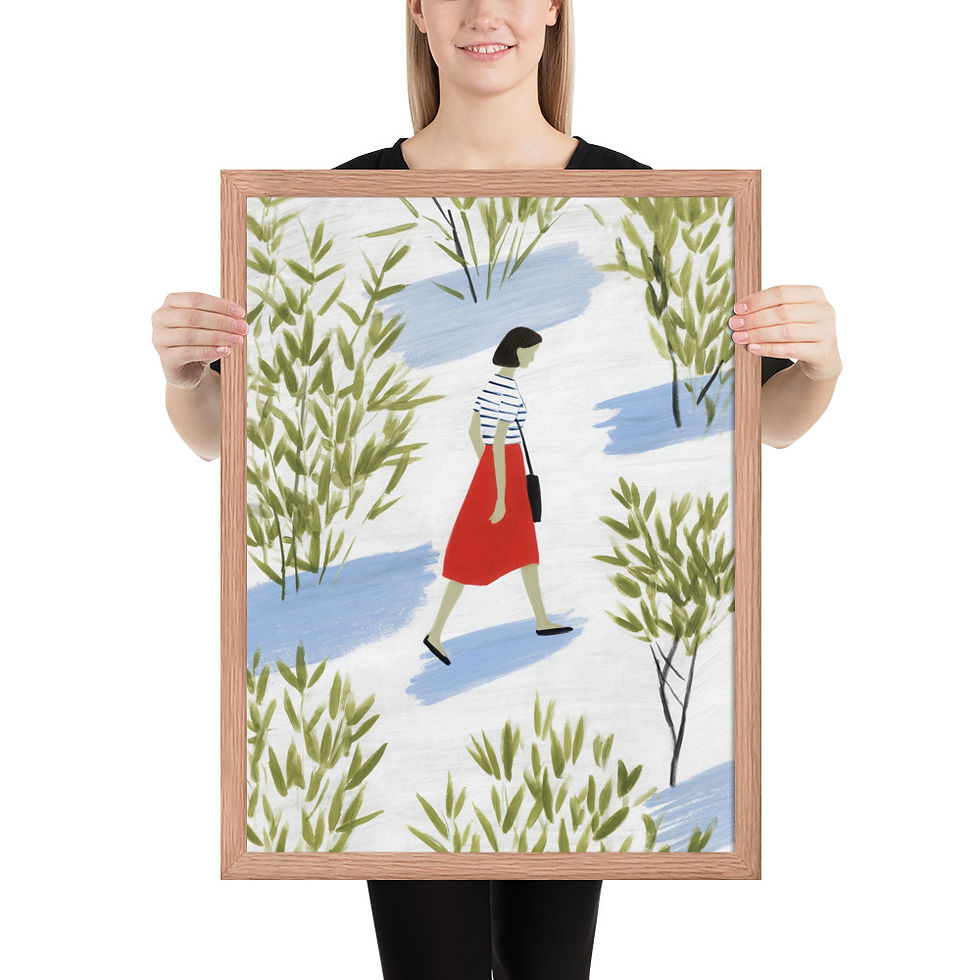 Thumbnail: Contemporary Gouache Wall Art - Framed Elegance