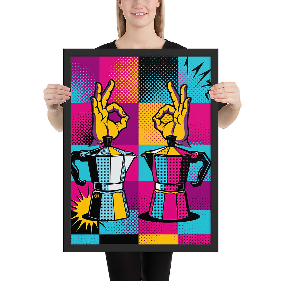 Thumbnail: Pop Art Coffee Maker Art Print for Cafes