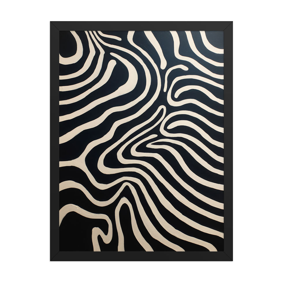 Thumbnail: Black & Beige Abstract Wall Art Print 