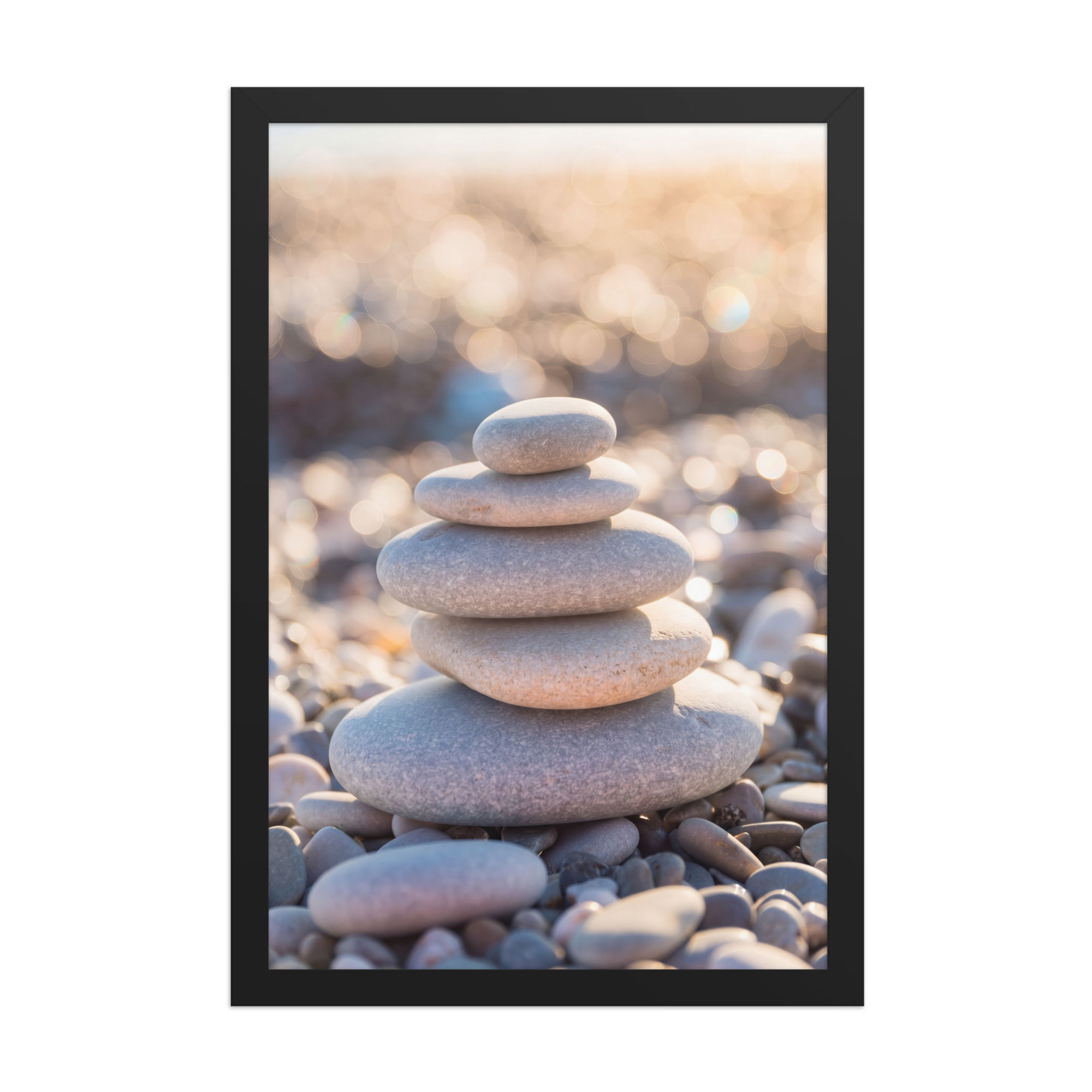 Pebble Harmony Framed Beach Print