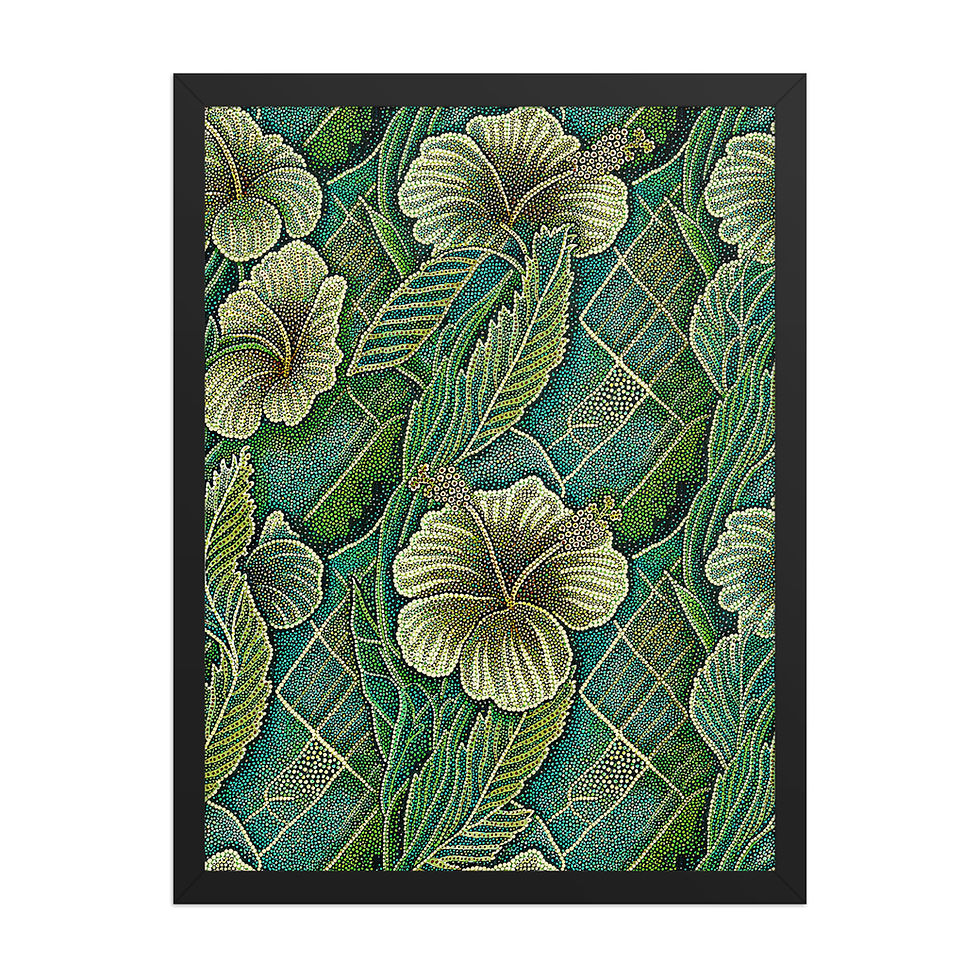Thumbnail: Pointilist Hibiscus Abstract Art Print