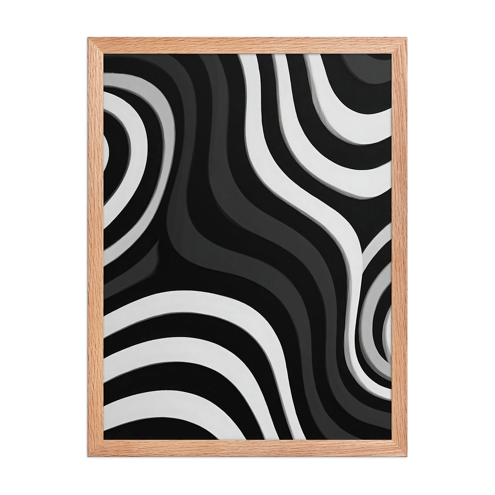 Thumbnail: Black & Beige Abstract Wall Art Print 