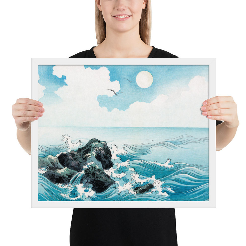 Thumbnail: Vintage Ocean Wave at Kojima Island Framed Wall Art