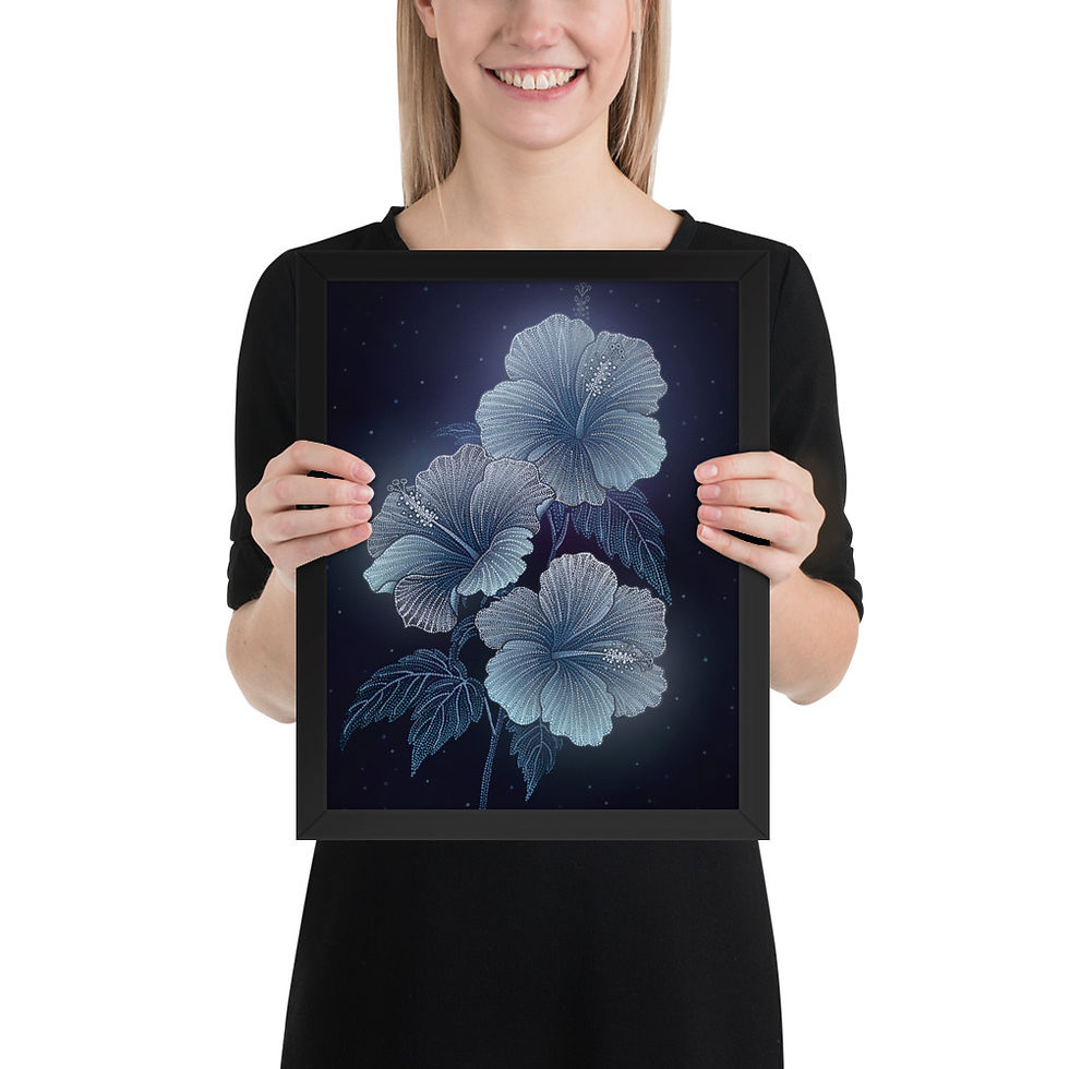 Thumbnail: Luminous Hibiscus Botanical Art Print