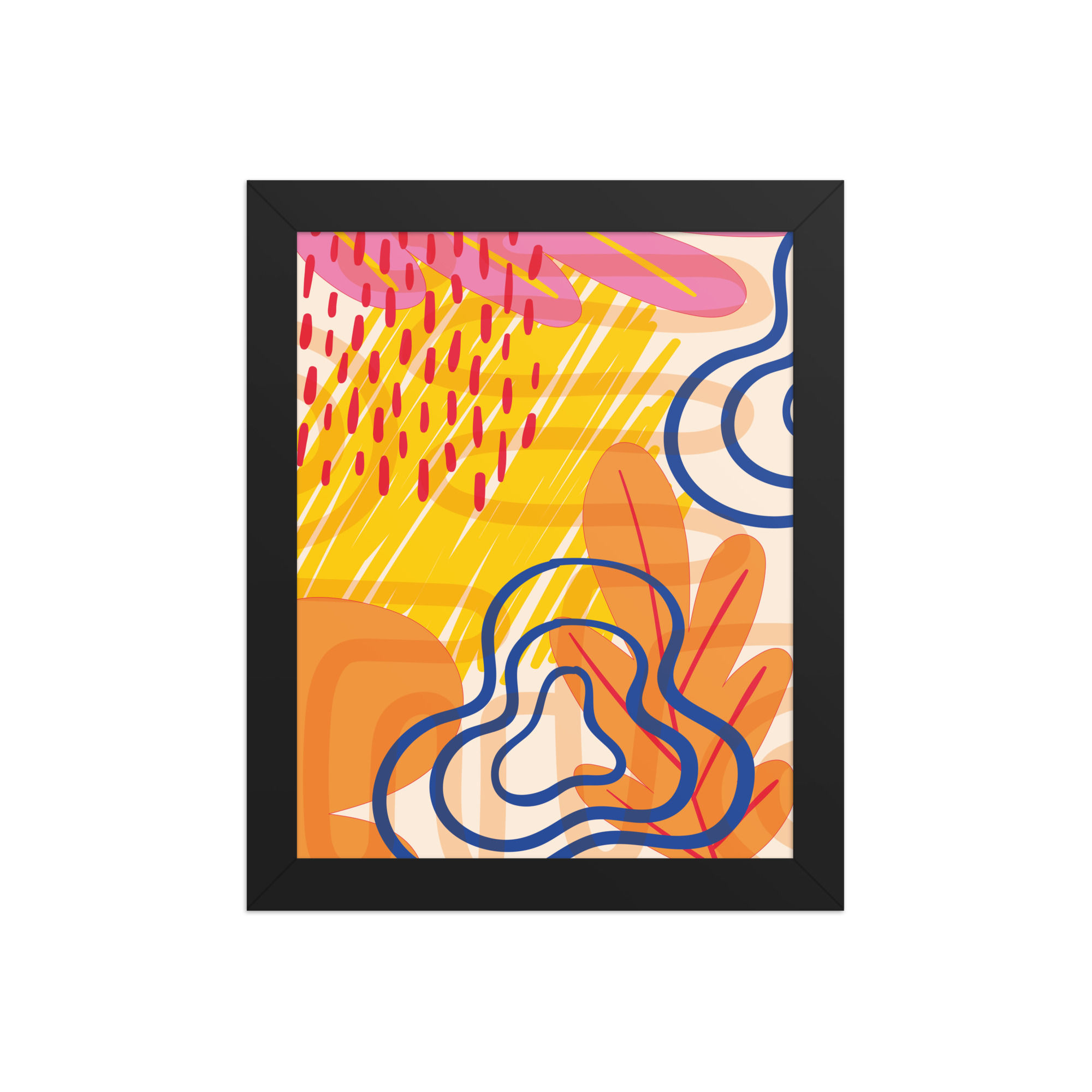 Abstract Minimalist Autumn Foliage Framed Wall Art
